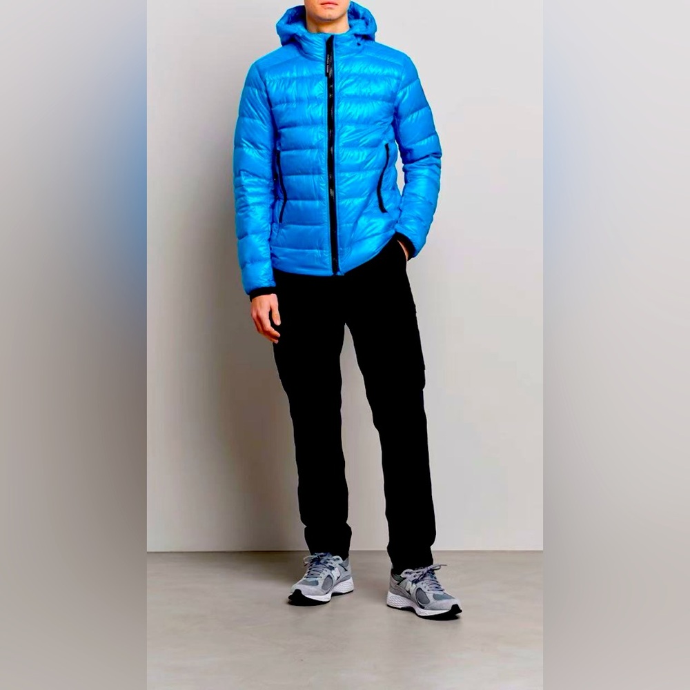 Canada Goose Blue Quilted Puffer Jacket with Hood